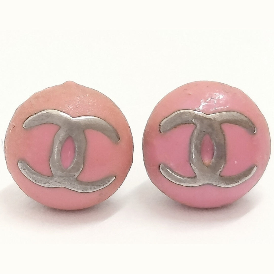 Pink logo earrings