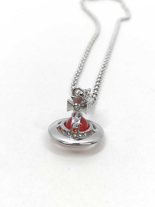 Vivienne Westwood Saturn Red Ball Necklace