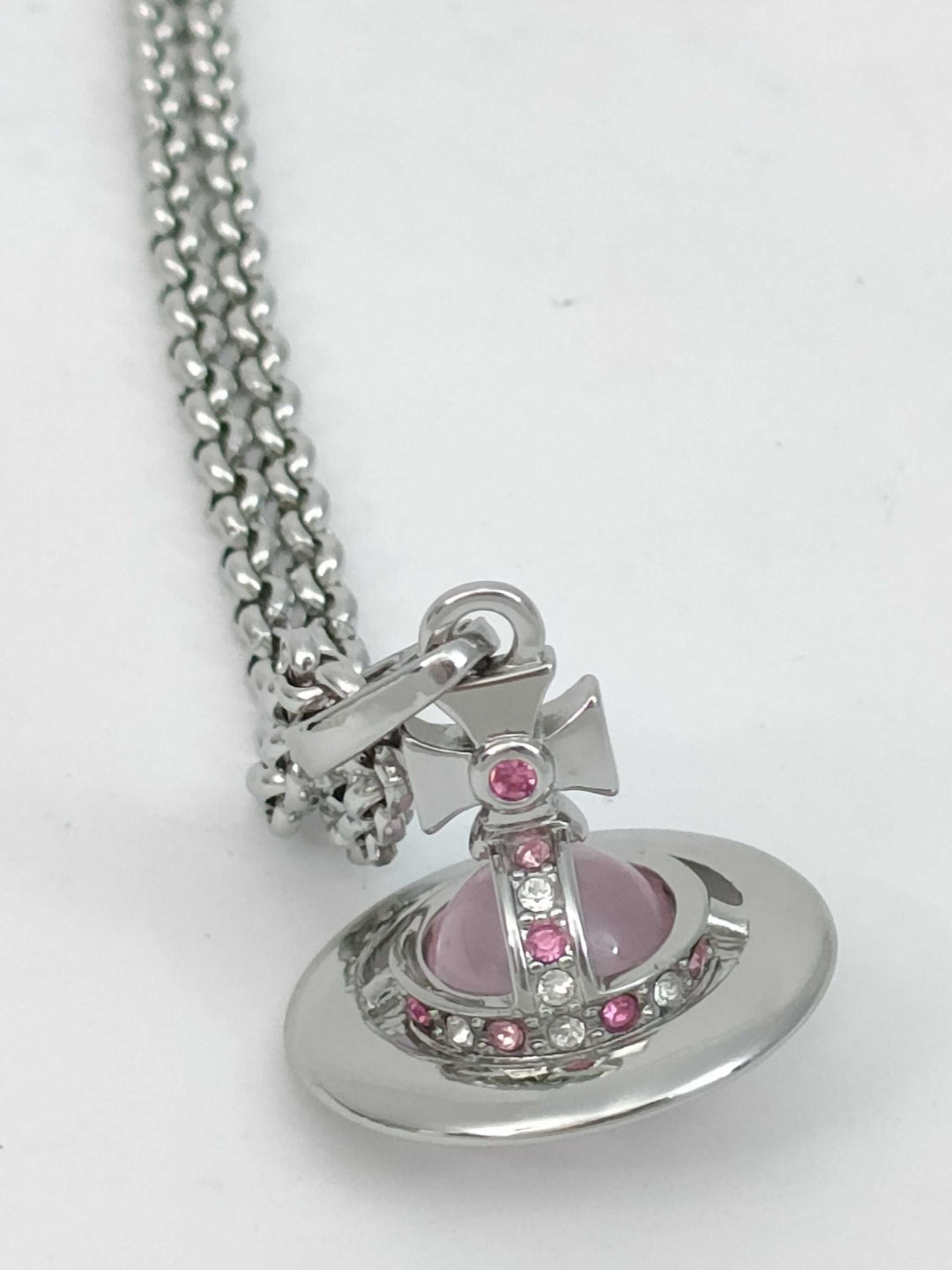 Vivienne Westwood Saturn pink ball necklace