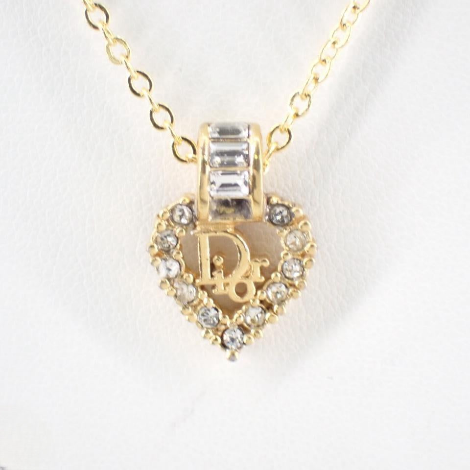 D Heart rhinestone necklace