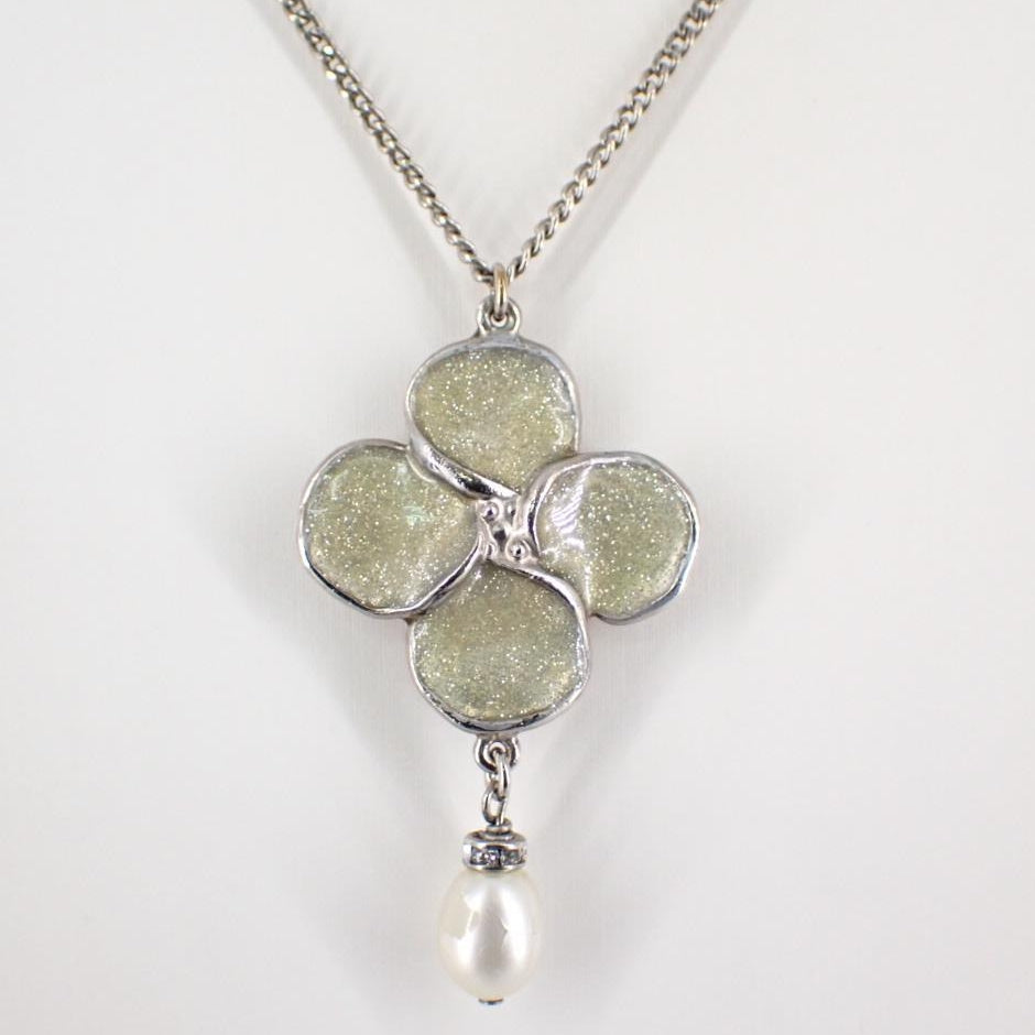 Camellia Pearl Pendant Necklace