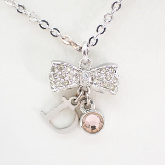 D Bow Diamond Necklace