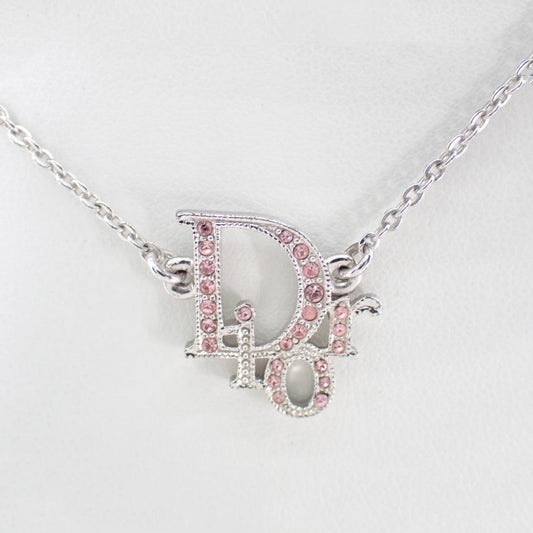 D Pink diamond logo necklace