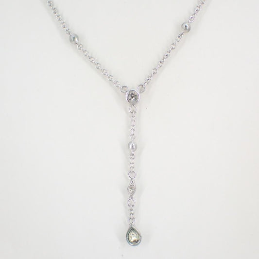 D Teardrop-shaped long chain necklace