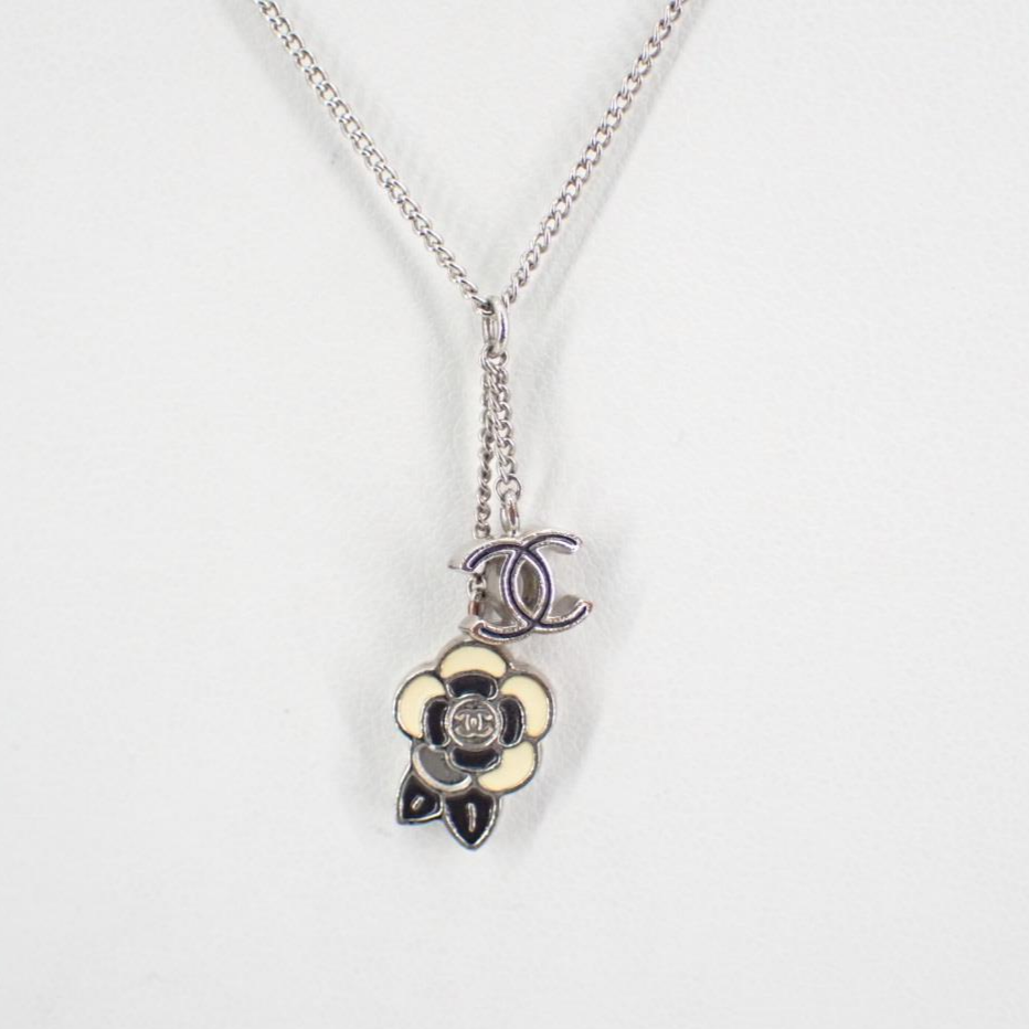 C Enamel Camellia Necklace