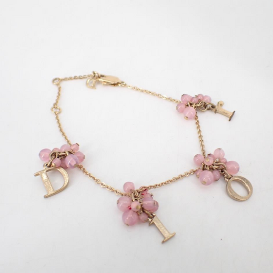 D Pink pearl logo bracelet