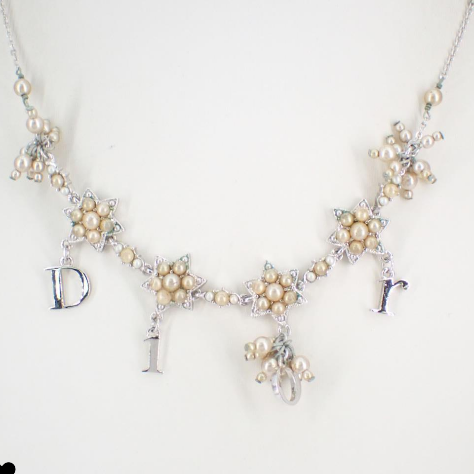 D Pearl logo necklace