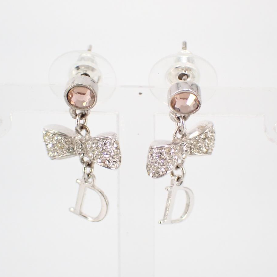 D Pink Diamond Bow Earrings