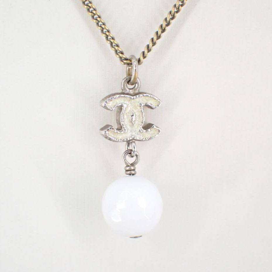 C Double C Pearl Pendant Necklace