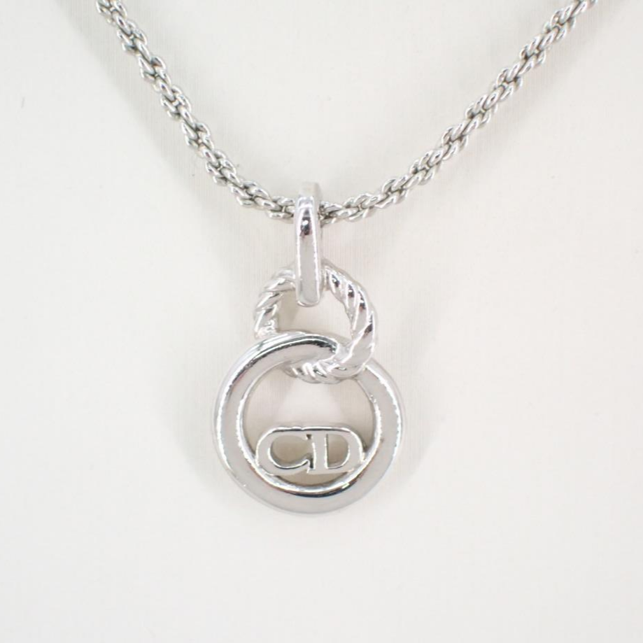 D Silver Double CD Necklace