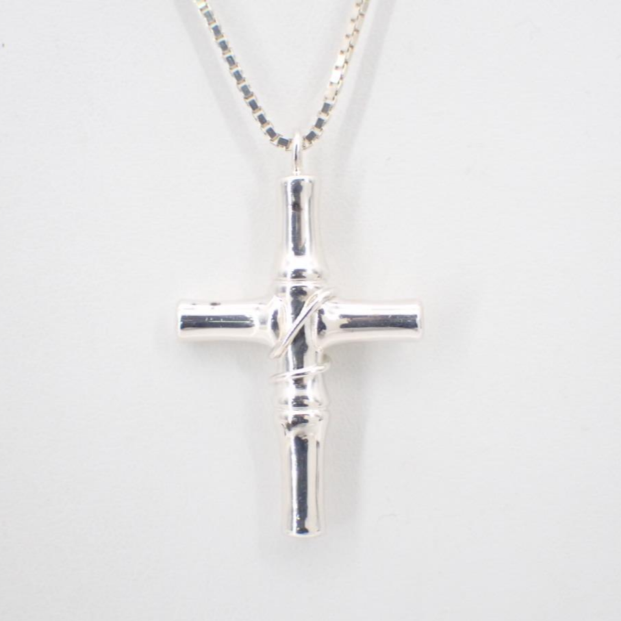 T Tied Cross Necklace