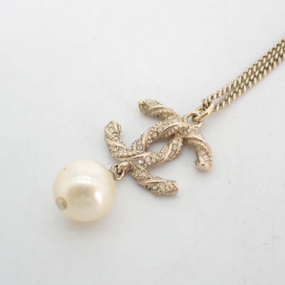 C Pearl and diamond wrapped necklace