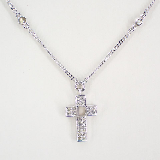 D Full diamond inlaid D necklace